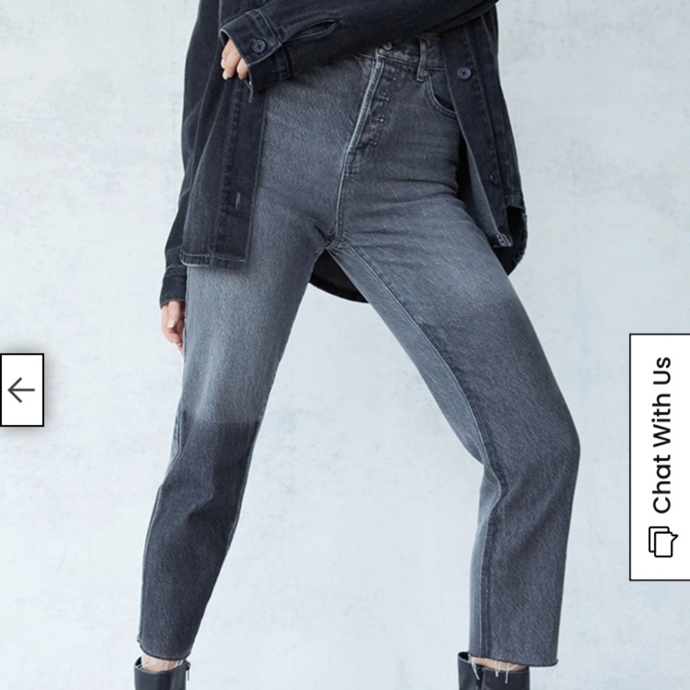 PacSun Eco Black Two-Tone High Waisted Straight Leg Jeans - Size 27